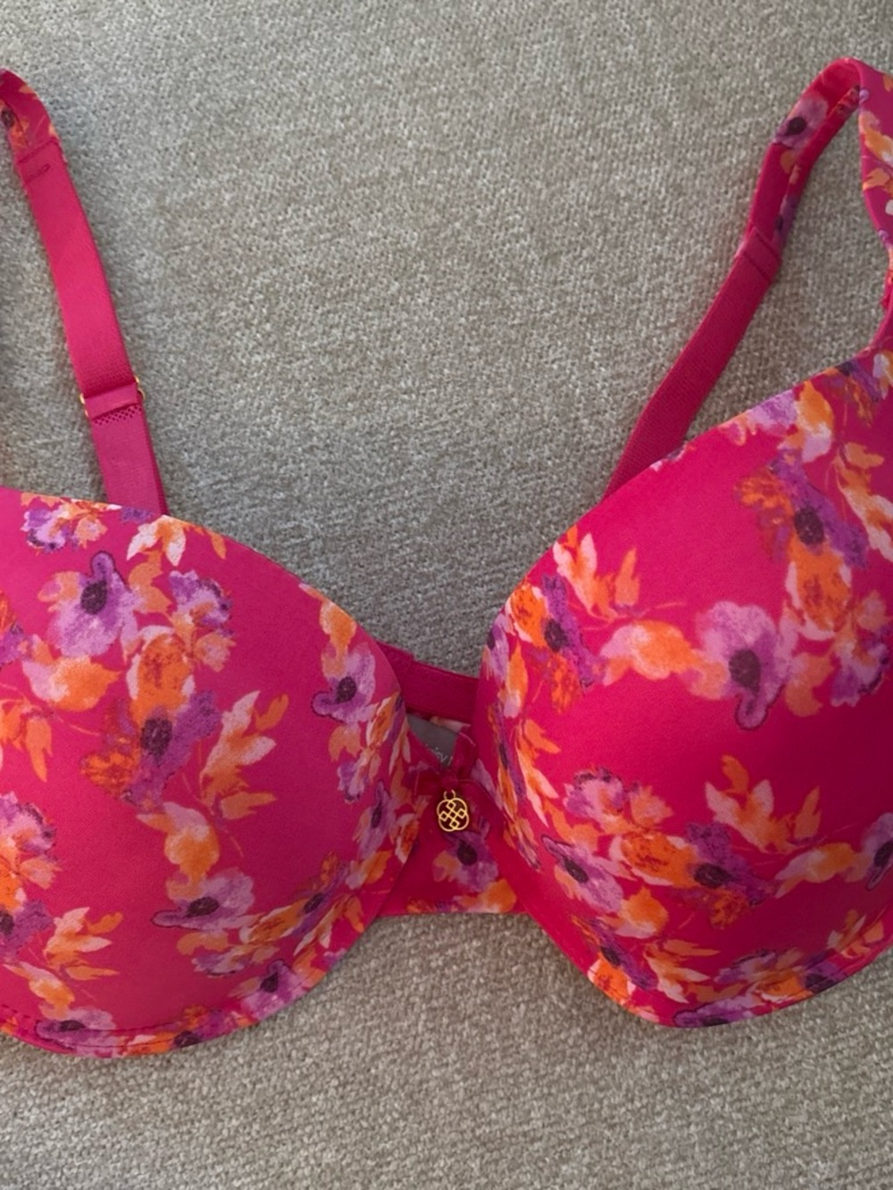 Daisy Fuentes Pink Floral Molded Bra